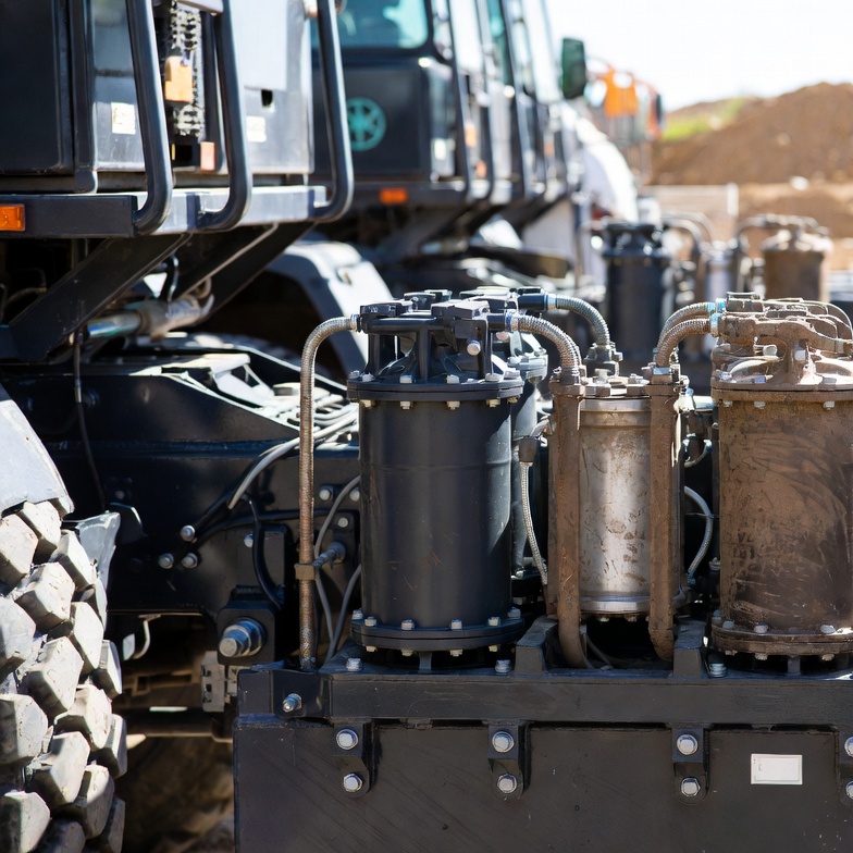 Heavy-duty hydraulic suction and return-line filters for trucks and buses, designed for high load cycles and abrasive environment protection.