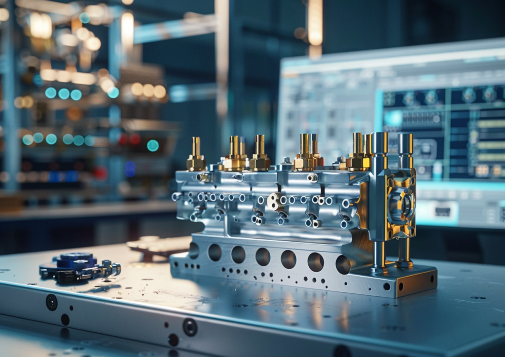 Custom-designed hydraulic valve manifolds and complex power unit integration, from engineering blueprints to final system.