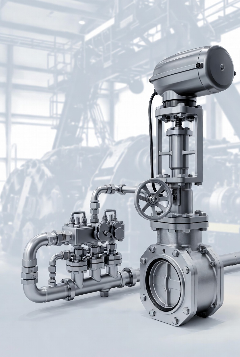 Industrial butterfly valves and SAE flanges for hydraulic systems