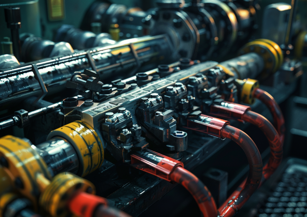 Hydraulic system maintenance in mining equipment including valve block inspection and high-pressure circuit diagnosis