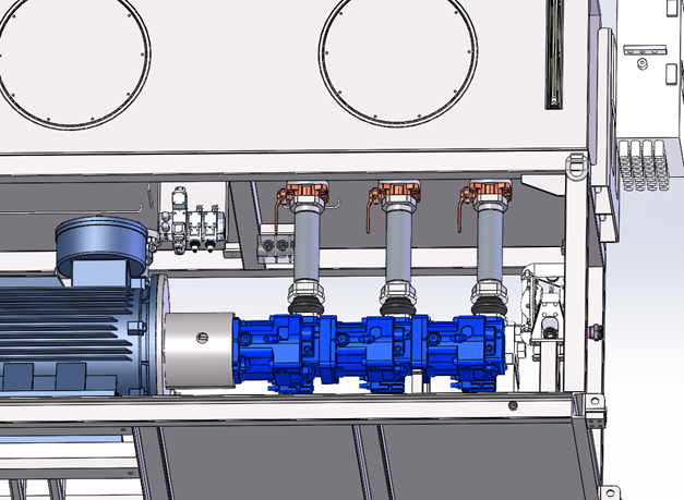 3D model of SAE butterfly valve on TBM hydraulic pump station suction line